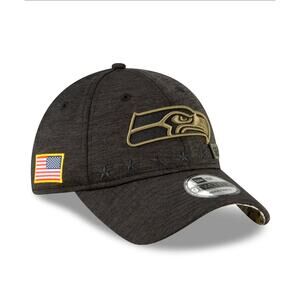 NWOT New Era Seattle Seahawks 2020 Salute to Svc. 59FIFTY Fitted Hat Black  7 ⅝.